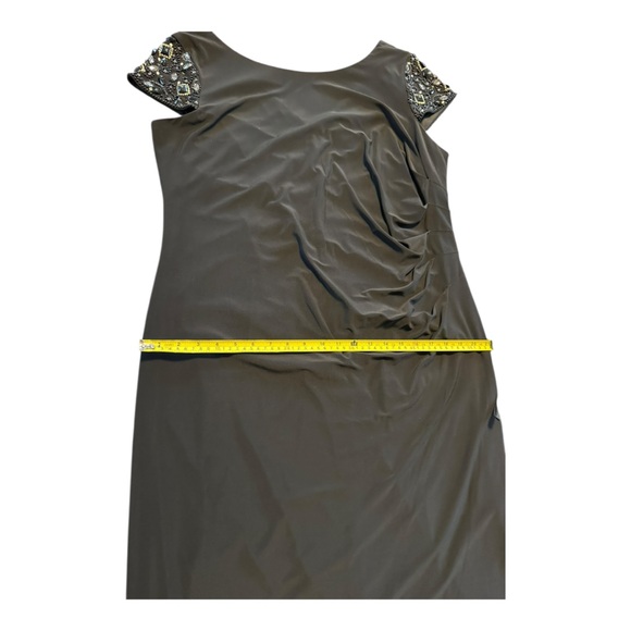 Eliza J 16W NWT Black Embellished Sleeve Ruched Christmas Party Cocktail Dress - Picture 11 of 16